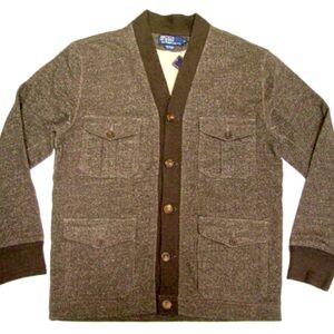 Polo by Ralph Lauren Men’s Vintage Brown Cardigan V Neck Jacket Size Small
